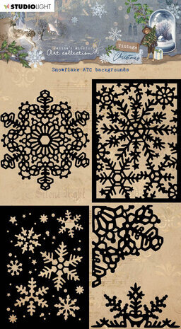 Studio Light Vintage Christmas Masking Stencil Snowflake ATC Backgrounds (JMA-VC-MASK240) Studio Light Vintage Christmas Masking Stencil Snowflake ATC Backgrounds (JMA-VC-MASK240)