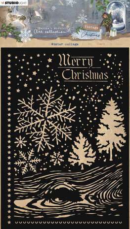 Studio Light Vintage Christmas Masking Stencil Winter Collage (JMA-VC-MASK241) Studio Light Vintage Christmas Masking Stencil Winter Collage (JMA-VC-MASK241)