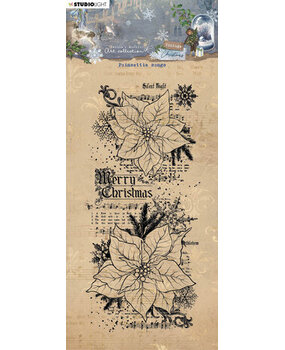 Studio Light Vintage Christmas Clear Stamp Poinsettia Songs (JMA-VC-STAMP544) Studio Light Vintage Christmas Clear Stamp Poinsettia Songs (JMA-VC-STAMP544)