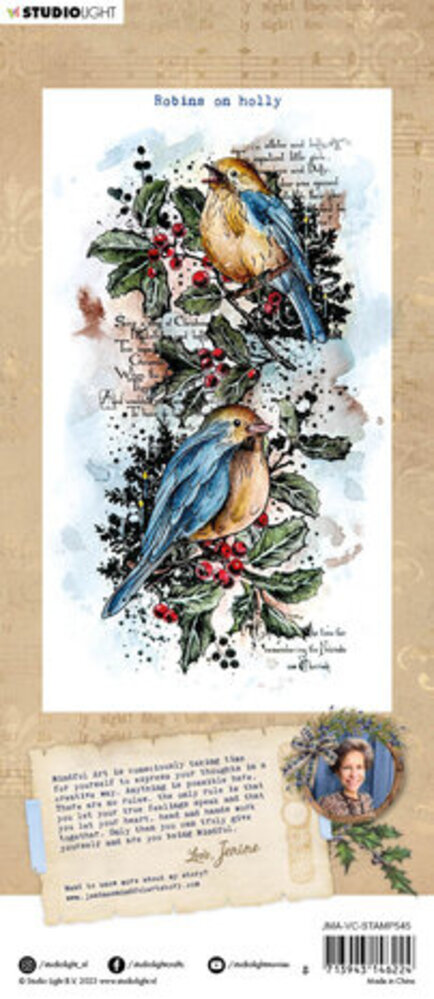 Studio Light Vintage Christmas Clear Stamp Robins on Holly (JMA-VC-STAMP545)