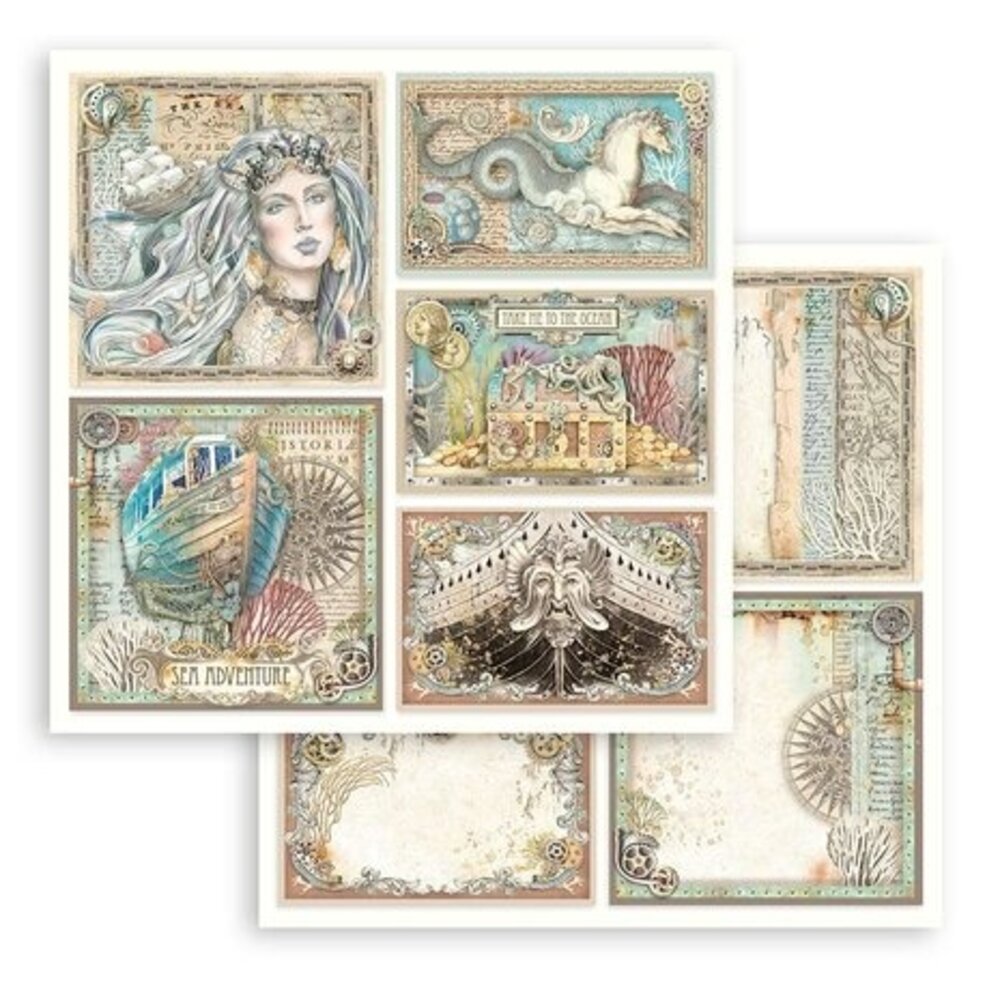 Stamperia Songs of the Sea 8x8 Inch Paper Pack (SBBS90)