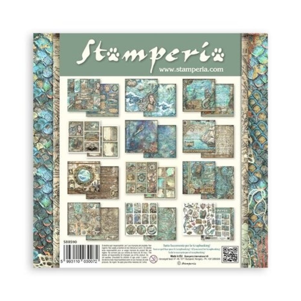 Stamperia Songs of the Sea 8x8 Inch Paper Pack (SBBS90)