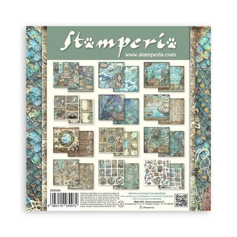 Stamperia Songs of the Sea 8x8 Inch Paper Pack (SBBS90)