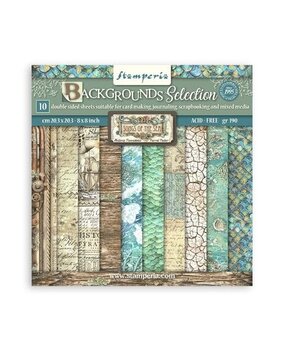 Stamperia Songs of the Sea Backgrounds 8x8 Inch Paper Pack (SBBS91)
