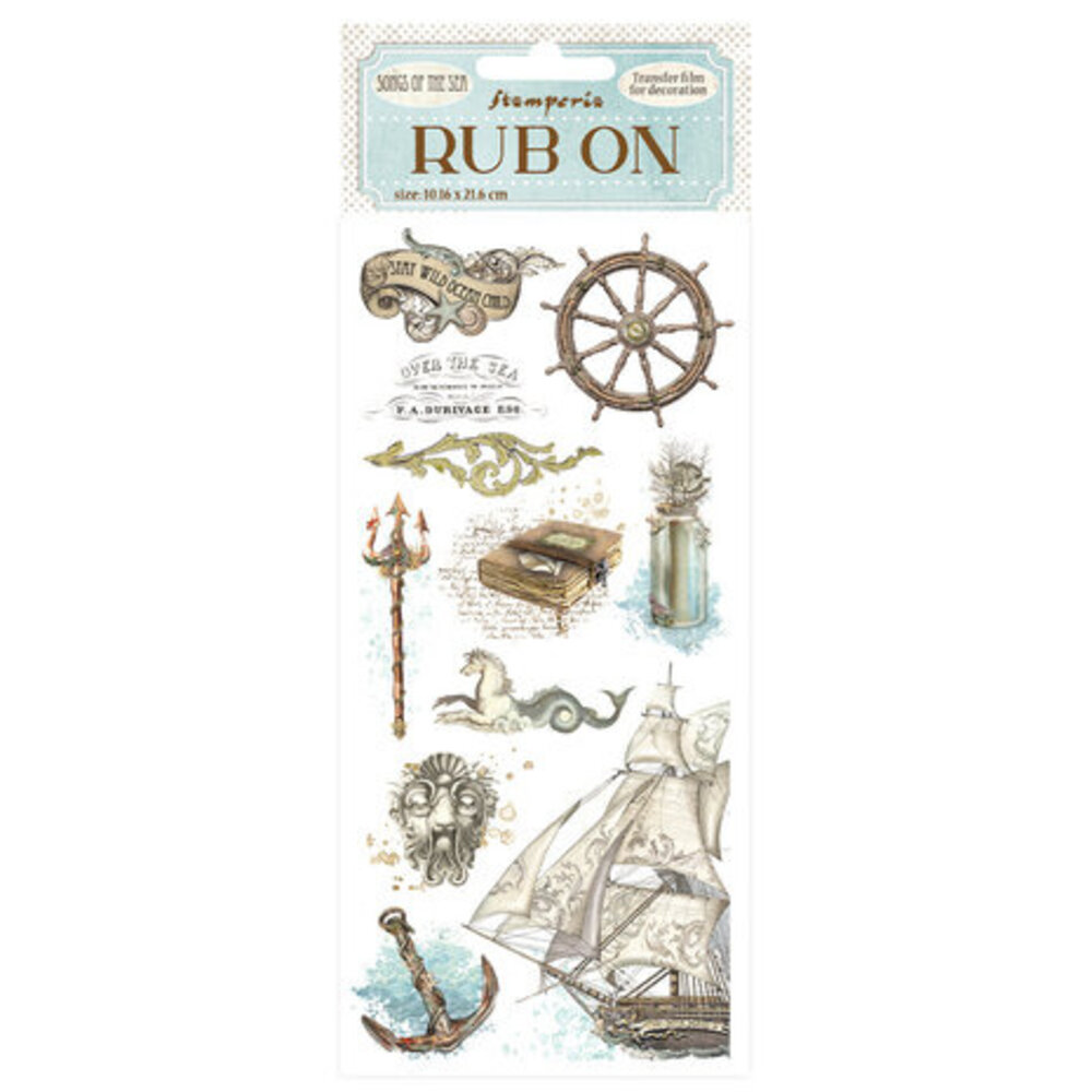 Stamperia Songs of the Sea Rub-On 4x8,5 Inch Elements (DFLRB50) Stamperia Songs of the Sea Rub-On 4x8,5 Inch Elements (DFLRB50)