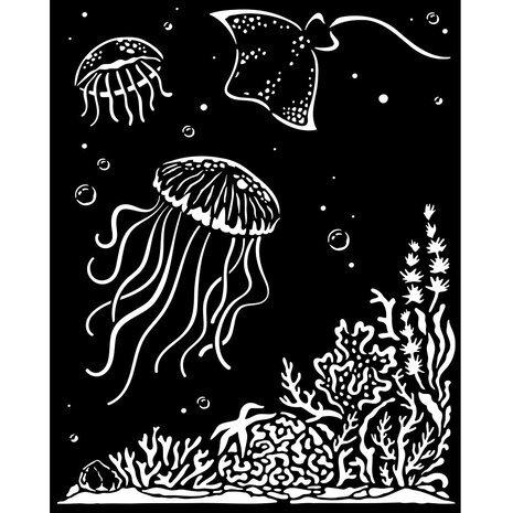 Stamperia Songs of the Sea Thick Stencil 20x25cm Jellyfish (KSTD140)