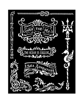 Stamperia Songs of the Sea Thick Stencil 20x25cm Plates and Trident (KSTD141) Stamperia Songs of the Sea Thick Stencil 20x25cm Plates and Trident (KSTD141)