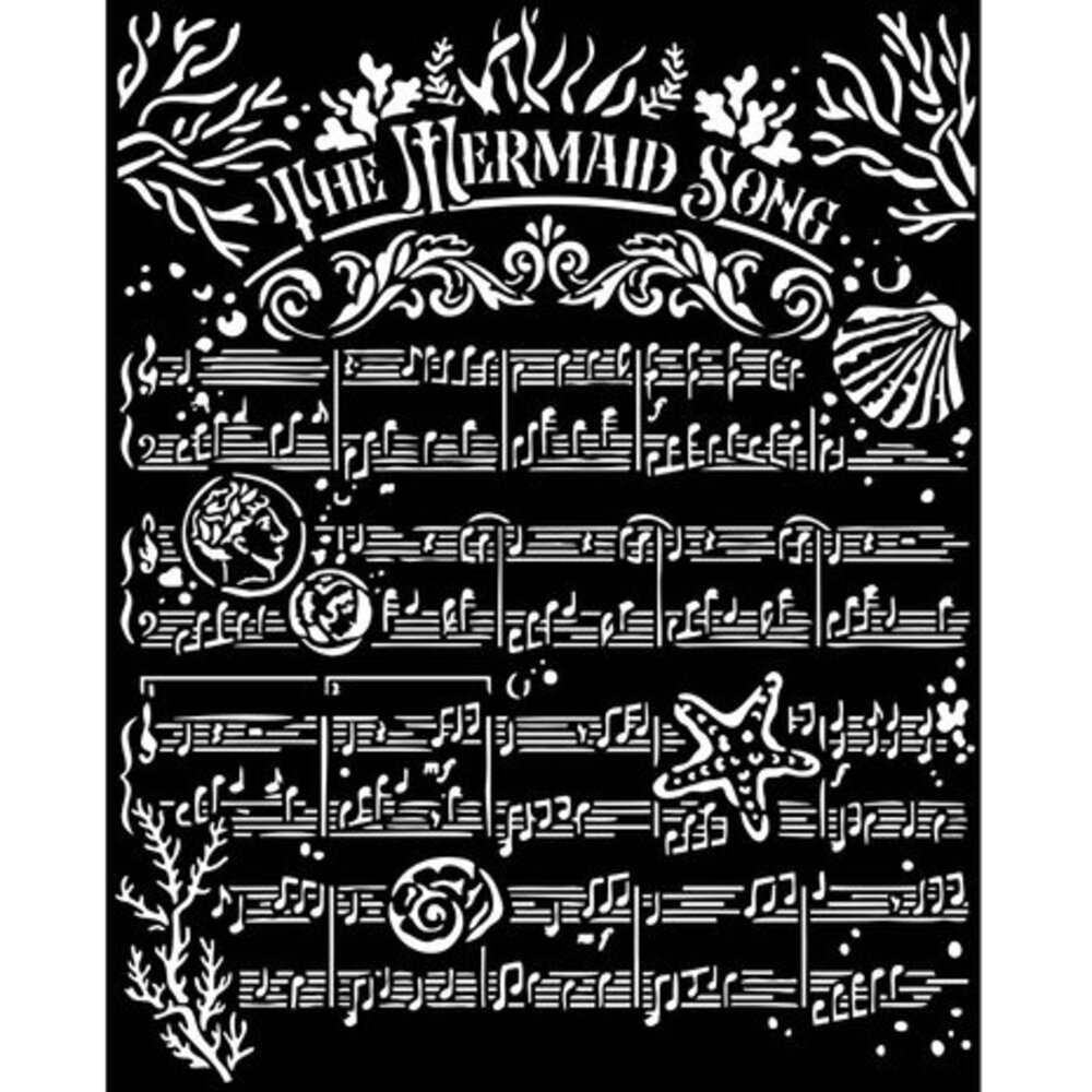 Stamperia Songs of the Sea Thick Stencil 20x25cm The Mermaid Song (KSTD143)