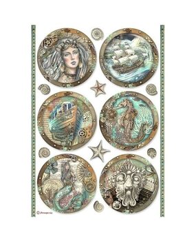 Stamperia Songs of the Sea Rounds Rice Paper A4 (DFSA4812)* Stamperia Songs of the Sea Rounds Rice Paper A4 (DFSA4812)*