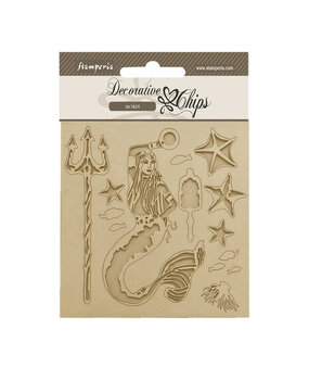 Stamperia Songs of the Sea Decorative Chips Mermaid (SCB182) Stamperia Songs of the Sea Decorative Chips Mermaid (SCB182)