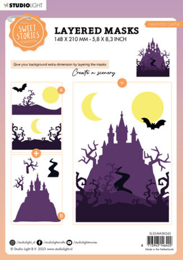 Studio Light Sweet Stories Masking Stencil Haunted Castle (SL-SS-MASK242)