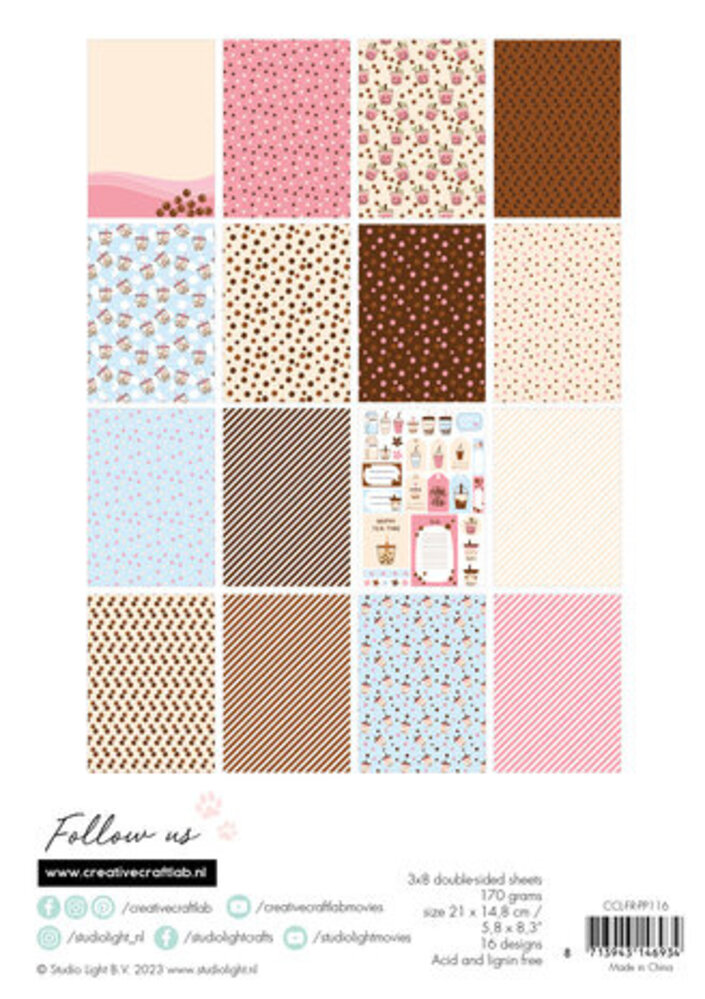 Creative Craftlab Friendz Bubble Tea A5 Paper Pad (CCL-FR-PP116) Creative Craftlab Friendz Bubble Tea A5 Paper Pad (CCL-FR-PP116)
