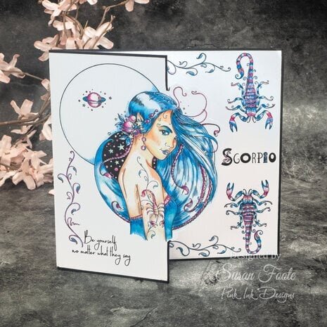 Pink Ink Designs Astrology Series Scorpio "The Debater" A5 Clear Stamps (PI233)