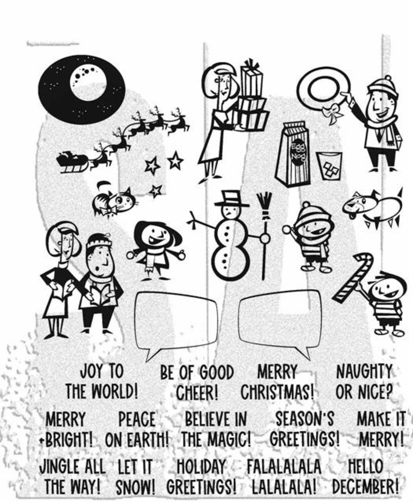 Stampers Anonymous Cling Stamps Christmas Cartoons (CMS473) Stampers Anonymous Cling Stamps Christmas Cartoons (CMS473)