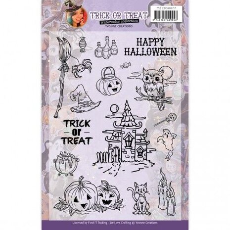 Yvonne Creations Trick or Treat Clear Stamp Set (YCCS10077) Yvonne Creations Trick or Treat Clear Stamp Set (YCCS10077)