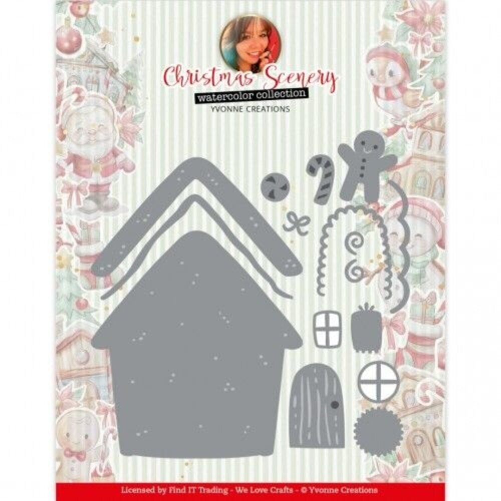 Yvonne Creations Christmas Scenery Gingerbread House Die (YCD10334) Yvonne Creations Christmas Scenery Gingerbread House Die (YCD10334)