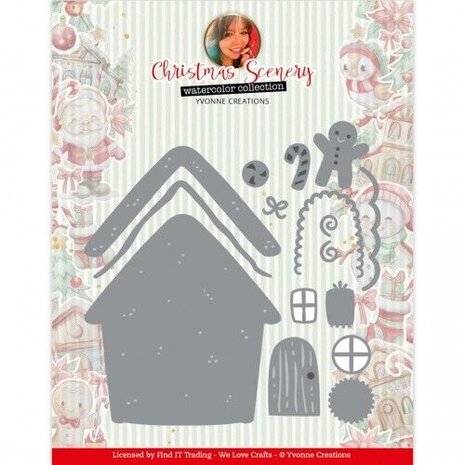 Yvonne Creations Christmas Scenery Gingerbread House Die (YCD10334) Yvonne Creations Christmas Scenery Gingerbread House Die (YCD10334)