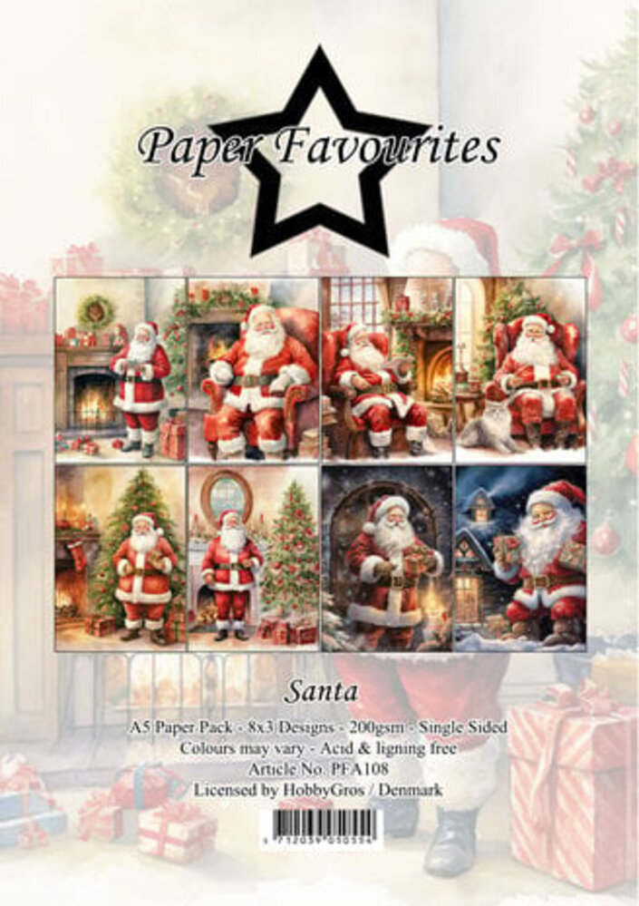 Paper Favourites Santa A5 Paper Pack (PFA108) Paper Favourites Santa A5 Paper Pack (PFA108)