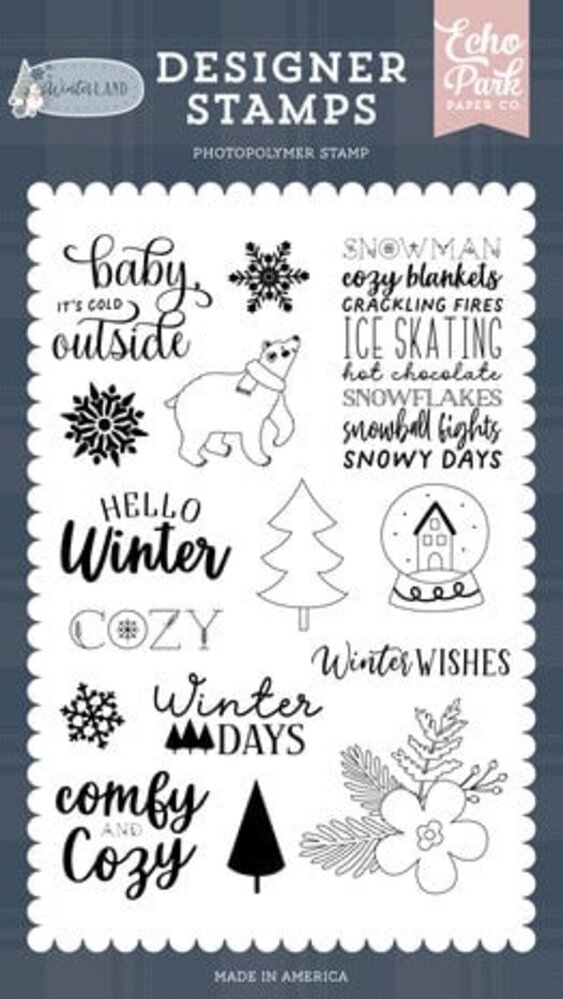 Echo Park Winterland Comfy And Cozy Clear Stamps (WTL333044) Echo Park Winterland Comfy And Cozy Clear Stamps (WTL333044)