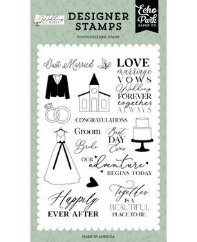 Echo Park Wedding Bells Happily Ever After Clear Stamps (WBL335043)* Echo Park Wedding Bells Happily Ever After Clear Stamps (WBL335043)*