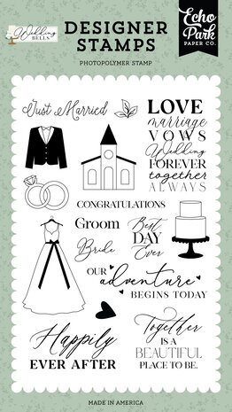 Echo Park Wedding Bells Happily Ever After Clear Stamps (WBL335043) Echo Park Wedding Bells Happily Ever After Clear Stamps (WBL335043)