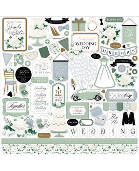 Echo Park Wedding Bells 12x12 Inch Element Sticker (WBL335014)