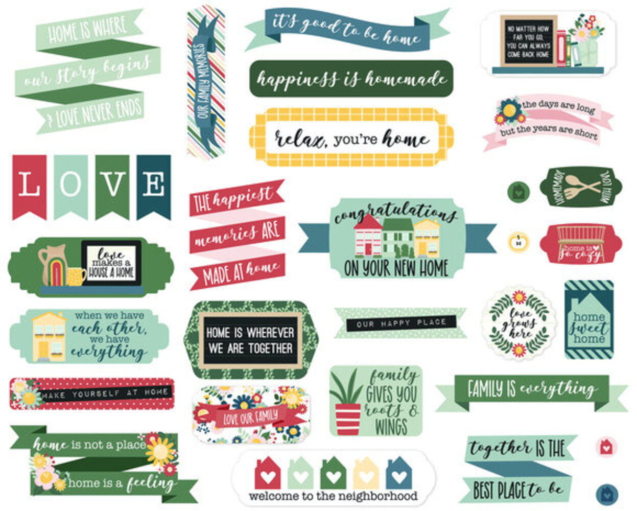 Echo Park Good To Be Home Ephemera Titles & Phrases (GTH336032)