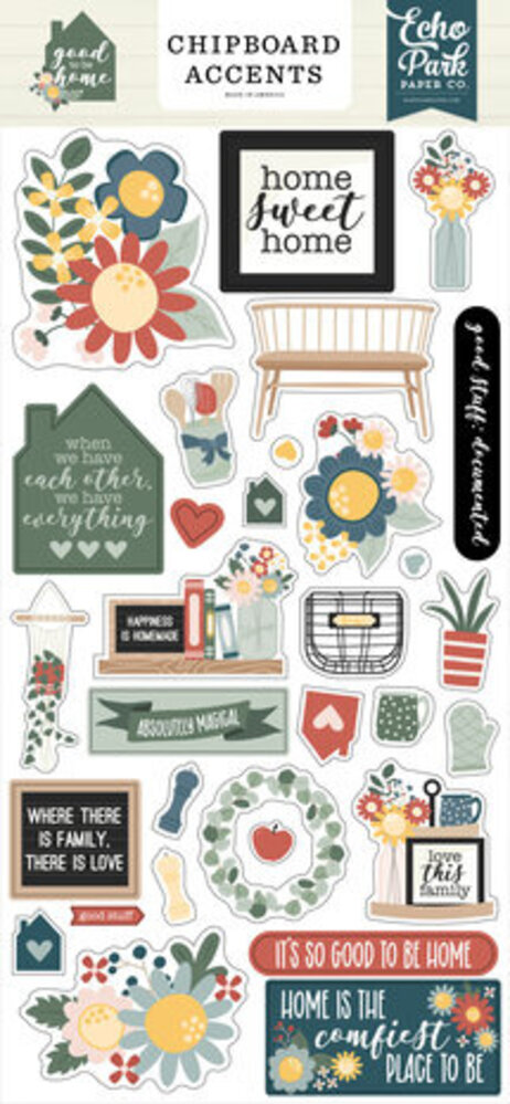 Echo Park Good To Be Home 6x13 Inch Chipboard Accents (GTH336021)