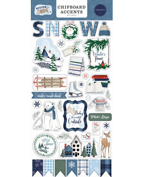 Carta Bella Wintertime 6x13 Inch Chipboard Accents (CBWT334021)