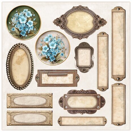 LemonCraft Forget-Me-Not 8x8 Inch Elements & Basics Paper Pad (LEM-DD-FORGET-03)