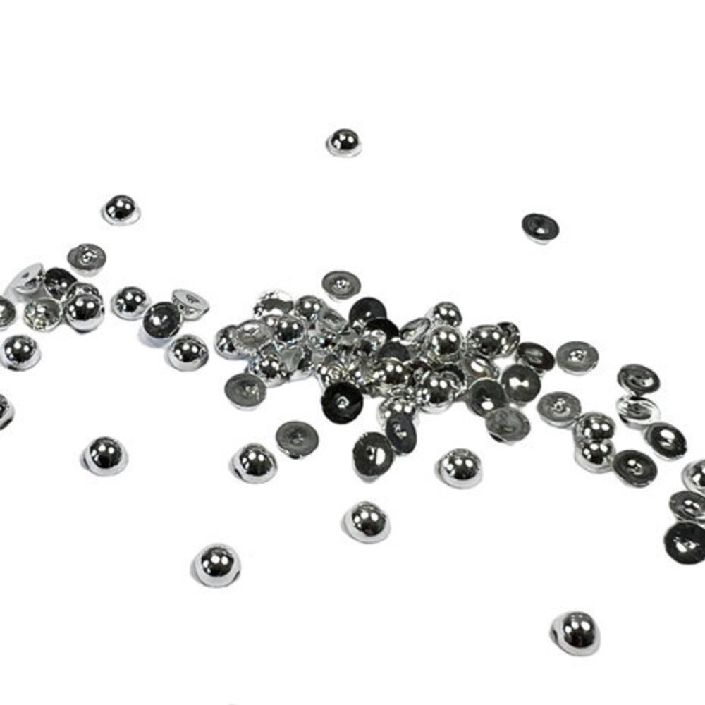 Simple and Basic Half Pearl Polished Silver 4mm (SBA561)