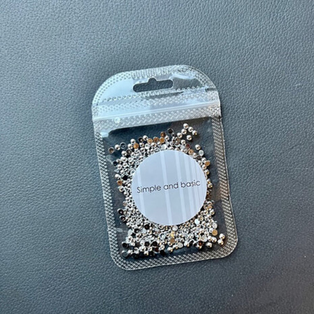 Simple and Basic Half Pearl Polished Silver 3mm (SBA531)