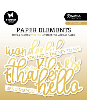 Studio Light Essentials Paper Elements Sentiments with Gold Foil (SL-ES-PE07) Studio Light Essentials Paper Elements Sentiments with Gold Foil (SL-ES-PE07)