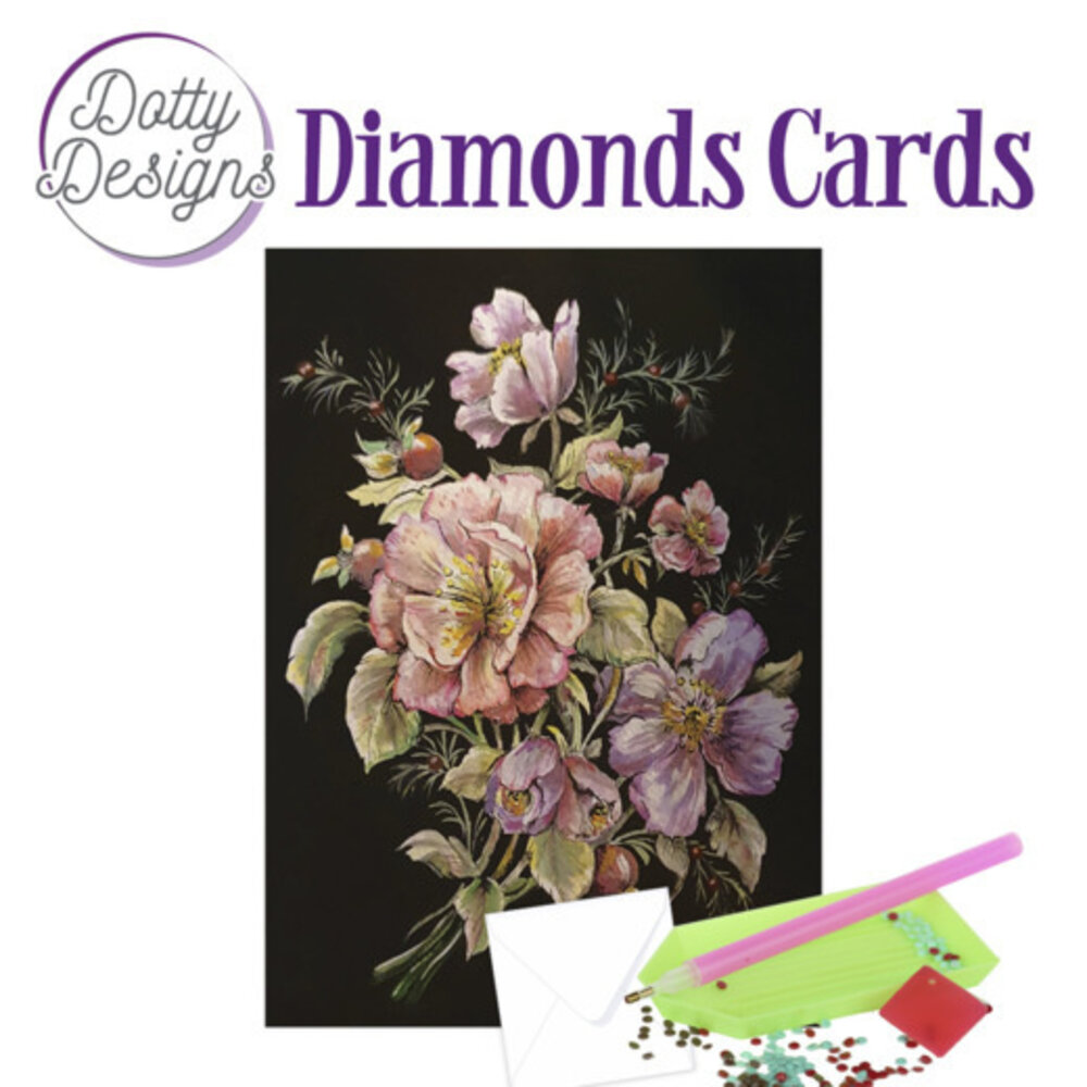 Find It Trading Diamond Cards Set Roses in Black (DDDC1025)