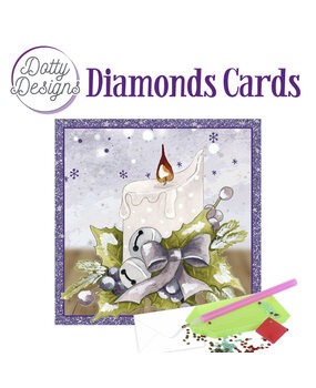 Find It Trading Diamond Cards Set Candle with Purple Bow (DDDC1056)