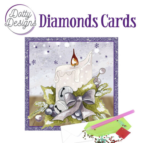 Find It Trading Diamond Cards Set Candle with Purple Bow (DDDC1056)