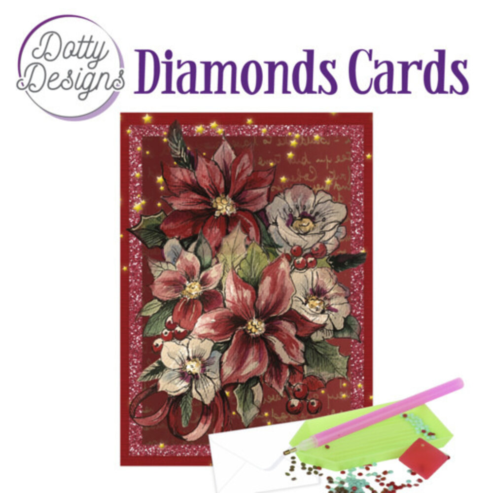 Find It Trading Diamond Cards Set Poinsetta Rectangle (DDDC1070)