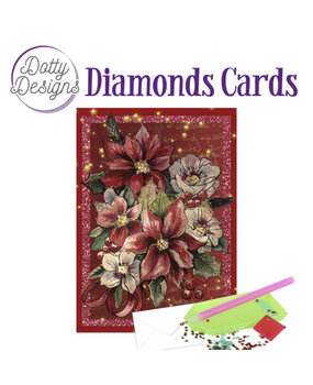 Find It Trading Diamond Cards Set Poinsetta Rectangle (DDDC1070)