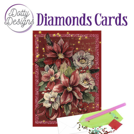 Find It Trading Diamond Cards Set Poinsetta Rectangle (DDDC1070)