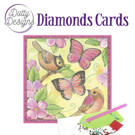 Find It Trading Diamond Cards Set Pink Butterflies (DDDC1083)