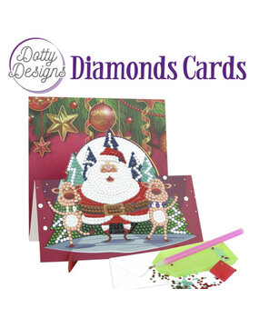 Find It Trading Diamond Cards Set Santa with two Deer (DDDC1136)