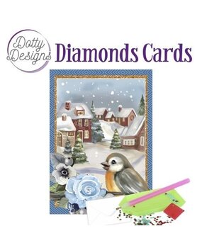Find It Trading Diamond Cards Set Bird in a snowy Christmas Village (DDDC1160)