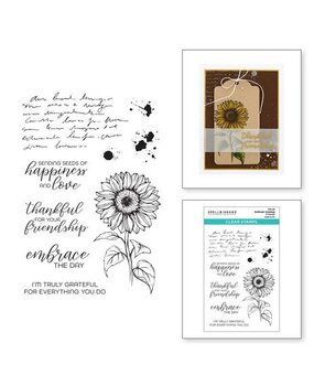 Spellbinders Serenade of Autumn Sunflower Greetings Clear Stamp (STP-213)
