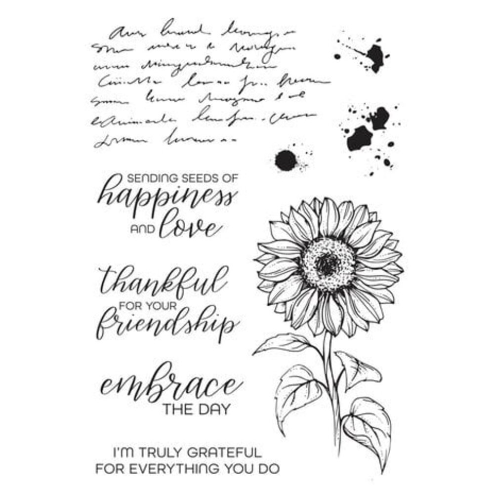 Spellbinders Serenade of Autumn Sunflower Greetings Clear Stamp (STP-213)