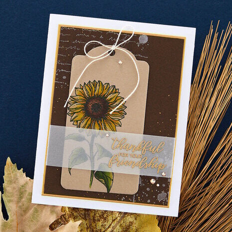 Spellbinders Serenade of Autumn Sunflower Greetings Clear Stamp (STP-213)
