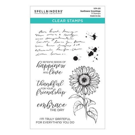 Spellbinders Serenade of Autumn Sunflower Greetings Clear Stamp (STP-213)