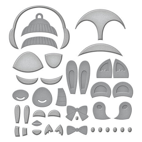 Spellbinders Merry Mug & Circle Delights Whimsical Winter Critters Dies (S5-612)