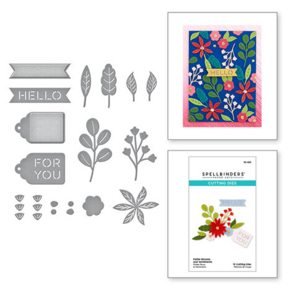 Spellbinders Merry & Bright Petite Blooms and Sentiments Dies (S3-485)