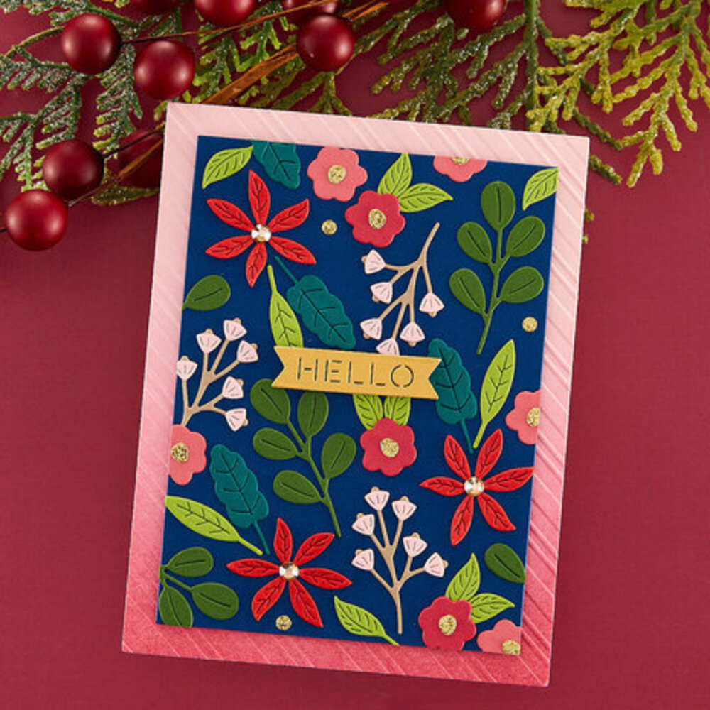 Spellbinders Merry & Bright Petite Blooms and Sentiments Dies (S3-485)