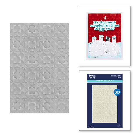 Spellbinders Simon's Snow Globes Geo Quilt 3D Embossing Folder (E3D-068) Spellbinders Simon's Snow Globes Geo Quilt 3D Embossing Folder (E3D-068)